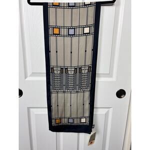 Frank Lloyd Wright Tree of Life Scarf Black Gray Silk Scarf NWT